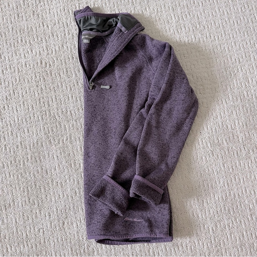 Eddie Bauer Train Ascent Fleece Lined 1/4 Zip Pull Over in Purple | Women’s S
